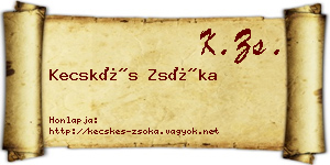 Kecskés Zsóka névjegykártya